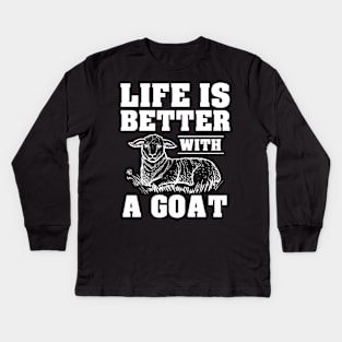 Cute Goat Kids Long Sleeve T-Shirt